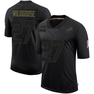 Limited Rachad Wildgoose Men's Detroit Lions 2020 Salute To Service Jersey - Black