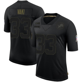 Limited Sione Vaki Men's Detroit Lions 2020 Salute To Service Jersey - Black