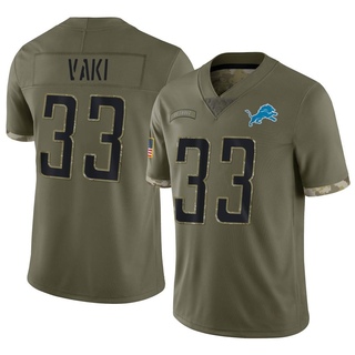 Limited Sione Vaki Men's Detroit Lions 2022 Salute To Service Jersey - Olive