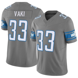 Limited Sione Vaki Men's Detroit Lions Silver Vapor F.U.S.E. Jersey