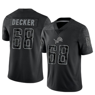 Limited Taylor Decker Men's Detroit Lions Reflective Jersey - Black