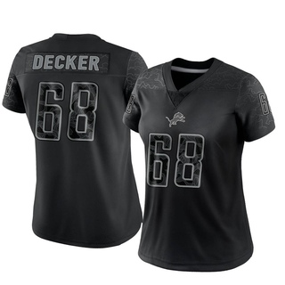 Limited Taylor Decker Women's Detroit Lions Reflective Jersey - Black