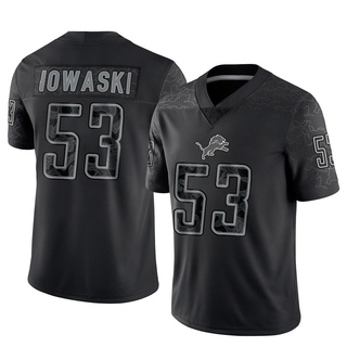 Limited Trevor Nowaske Men's Detroit Lions Reflective Jersey - Black