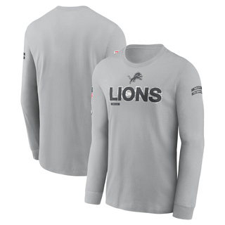 Men's Detroit Lions 2024 Salute To Service Long Sleeve T-Shirt - Gray