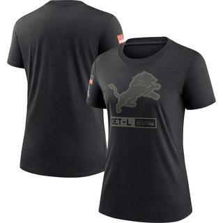 Women's Detroit Lions 2020 Salute To Service Performance T-Shirt - Black