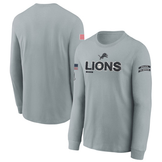 Youth Detroit Lions 2024 Salute To Service Long Sleeve T-Shirt - Gray